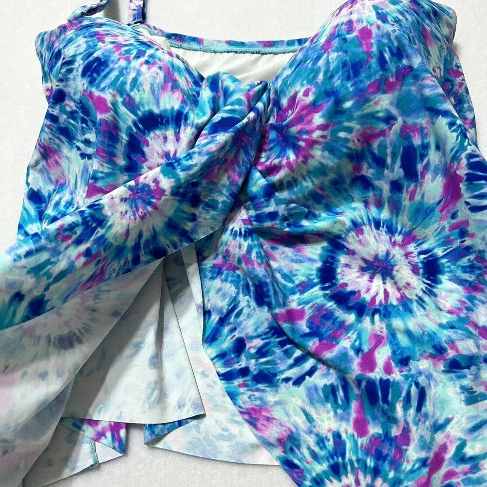 Contours By Coco Reef Tankini Size 10 34D Shape Maker Swimwear Built In Bra NWT - Picture 13 of 16